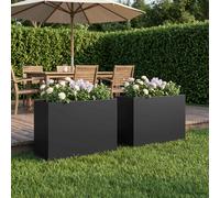 vidaXL Vaso da giardino 2 pz Nero 50 x 20 x 40 cm