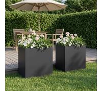 vidaXL Vaso da giardino 2 pz Nero 50 x 30 x 40 cm