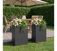 vidaXL Vaso da giardino 2 pz Nero 50 x 40 x 75 cm
