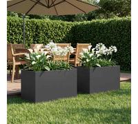 vidaXL Vaso da giardino 2 pz Nero 60 x 40 x 40 cm