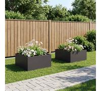 vidaXL Vaso da giardino 2 pz Nero 60 x 60 x 40 cm