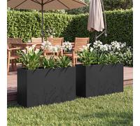 vidaXL Vaso da giardino 2 pz Nero 80 x 20 x 49 cm