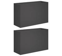 vidaXL Vaso da giardino 2 pz Nero 80 x 30 x 40 cm