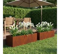 vidaXL Vaso da giardino 2 pz Ruggine 100 x 20 x 20 cm Acciaio Corten