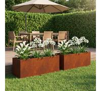 vidaXL Vaso da giardino 2 pz Ruggine 100 x 30 x 30 cm Acciaio Corten