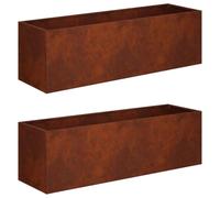 vidaXL Vaso da giardino 2 pz Ruggine 100 x 30 x 30 cm Acciaio Corten