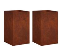 vidaXL Vaso da giardino 2 pz Ruggine 30 x 30 x 40 cm Acciaio Corten