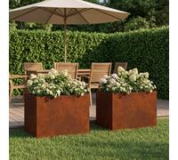 vidaXL Vaso da giardino 2 pz Ruggine 40 x 30 x 30 cm Acciaio Corten