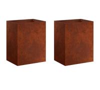 vidaXL Vaso da giardino 2 pz Ruggine 40 x 30 x 50 cm Acciaio Corten