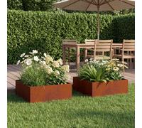 vidaXL Vaso da giardino 2 pz Ruggine 40 x 40 x 20 cm Acciaio Corten