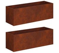 vidaXL Vaso da giardino 2 pz Ruggine 60 x 20 x 20 cm Acciaio Corten