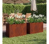 vidaXL Vaso da giardino 2 pz Ruggine 80 x 30 x 49 cm Acciaio Corten