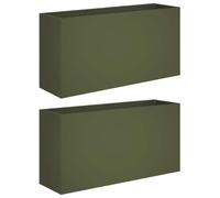 vidaXL Vaso da giardino 2 pz Verde Oliva 100 x 30 x 40 cm