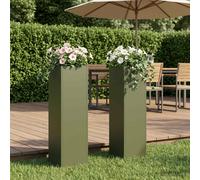 vidaXL Vaso da giardino 2 pz Verde Oliva 20 x 20 x 75 cm