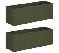 vidaXL Vaso da giardino 2 pz Verde Oliva 60 x 20 x 20 cm