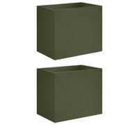 vidaXL Vaso da giardino 2 pz Verde Oliva 60 x 40 x 50 cm
