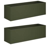 vidaXL Vaso da giardino 2 pz Verde Oliva 80 x 30 x 30 cm