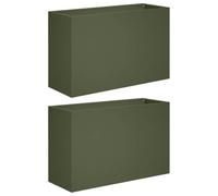 vidaXL Fioriera da giardino, 2 pezzi, verde oliva, 80 x 30 x 40 cm, aiuola rialzata, fioriera per giardino e terrazza, moderna fioriera resistente alle intemperie, vaso rettangolare per esterni per