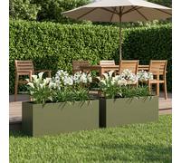 vidaXL Vaso da giardino 2 pz Verde Oliva 80 x 40 x 40 cm