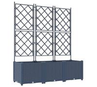 vidaXL Supporto per Piante Regolabile in Altezza con Trellis per Uso Interno ed Esterno Grigio Design in plastica e Metallo 120 X 40 143 cm Supporto per rampicanti Ottimo per Decorare casa e Balcone