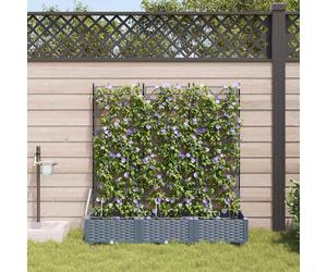 vidaXL Vaso da giardino 3 pcs Grigio Chiaro Acciaio