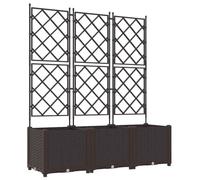 vidaXL Vaso da giardino 3 pz Marrone 120 x 40 x 143 cm PP