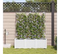 vidaXL Vaso da giardino 3 pz Bianco 120 x 40 x 142 cm PP