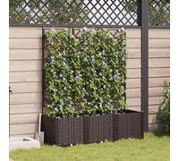 vidaXL Fioriera da Giardino con Grata 3 pz Marrone 120x40x143 cm