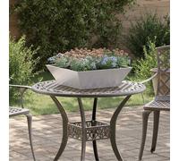 vidaXL Set di vasi Quadrati in Acciaio Inox, Grandi 50 x 15 cm, Perfetti per Interni ed Esterni. Vasi in Metallo Resistenti con Finitura Spazzolata, Ideali per Giardino, Patio e terrazza. Un portava