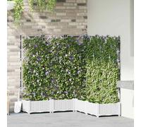 vidaXL Vaso da giardino 5 pcs Bianco 120 x 120 x 125,5 cm Acciaio