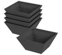 vidaXL Set da 5 vasi da Giardino in Metallo Nero Opaco 35 x 15 cm, Design Moderno e Quadrato. Struttura in Acciaio, Richiede Montaggio con Un cacciavite. Perfetti per Giardini e terrazze.