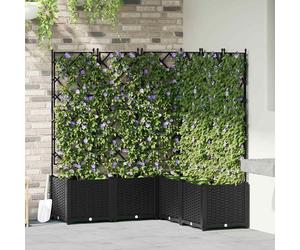 vidaXL Vaso da giardino 5 pz Nero 120 x 120 x 143 cm PP