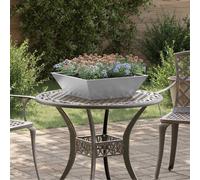 vidaXL Fioriera in Metallo Acciaio zincato 50 x 50 x 15 cm