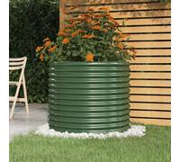 vidaXL Vaso da Giardino Acciaio Verniciato a Polvere 80x80x68 cm Verde