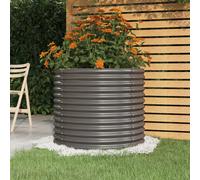 vidaXL Vaso da Giardino Acciaio Verniciato a Polvere 80x80x68cm Grigio
