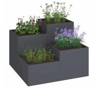 vidaXL Fioriera Moderna in Acciaio Antracite Durevole per Esterni in Acciaio Laminato a Freddo per Decorazioni da Giardino Stilose Dimensioni 80X80X60Cm Contenitore per Piante Fioriere Grandi Robuste