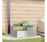 vidaXL Vaso da giardino Argento 100 x 100 x 48 cm Acciaio inossidabile