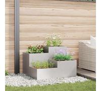 vidaXL Vaso da giardino Argento 100 x 100 x 60 cm Acciaio inossidabile