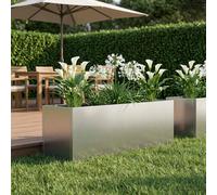 vidaXL Vaso da giardino Argento 100 x 30 x 30 cm Acciaio Inox