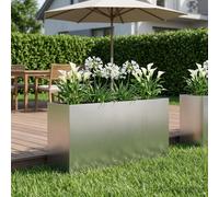 vidaXL Vaso da giardino Argento 100 x 30 x 40 cm Acciaio Inox