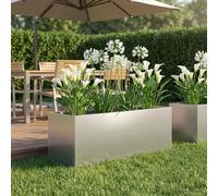 vidaXL Vaso da giardino Argento 40 x 20 x 20 cm Acciaio zincato