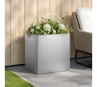 vidaXL Vaso da giardino Argento 45 x 45 x 45 cm Acciaio Inox
