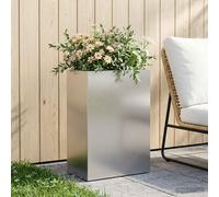 vidaXL Vaso da giardino Argento 50 x 30 x 75 cm Acciaio Inox