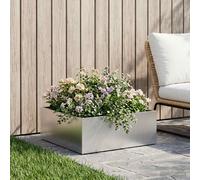 vidaXL Vaso da giardino Argento 60 x 60 x 20 cm Acciaio Inox