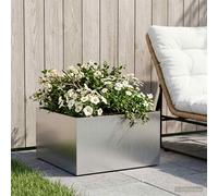 vidaXL Vaso da giardino Argento 60 x 60 x 30 cm Acciaio Inox