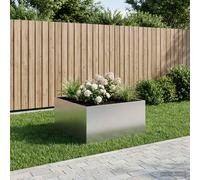 vidaXL Vaso da giardino Argento 60 x 60 x 40 cm Acciaio Inox