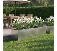 vidaXL Vaso da giardino Argento 80 x 20 x 20 cm Acciaio Inox