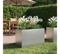 vidaXL Vaso da giardino Argento 80 x 30 x 50 cm Acciaio Inox