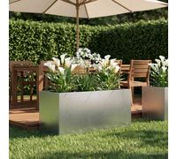 vidaXL Vaso da giardino Argento 80 x 40 x 40 cm Acciaio Inox