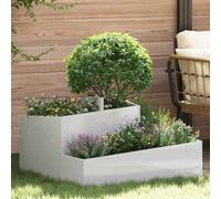 vidaXL Vaso da giardino Argento 80 x 80 x 50 cm Acciaio Inox